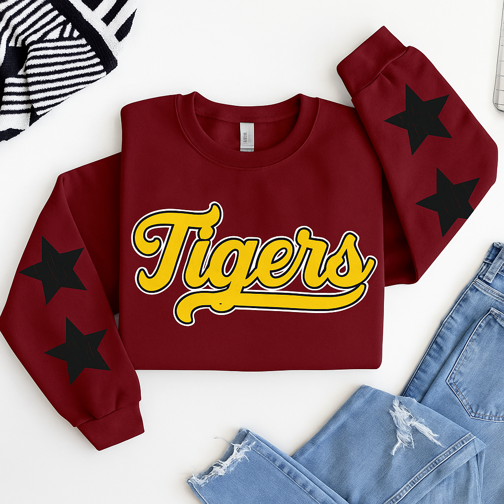 Tigers Star Sleeve Sweatshirt- Pre Order!